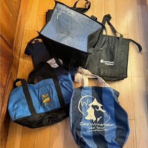 3 Grocery Totes, included insulated zippered totes